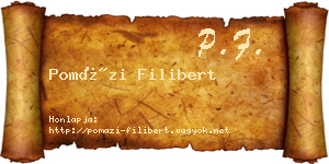 Pomázi Filibert névjegykártya